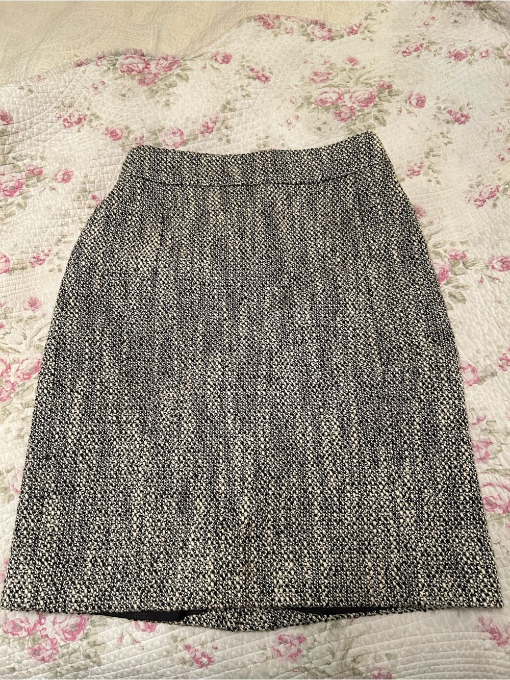 Tory Burch Classic Black and White Tweed Pencil Skirt